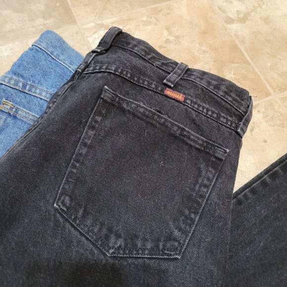 Vintage 90s Rustler Jeans 33x32 Men's Regular Fit Straight Leg Black - Picture 4 of 7